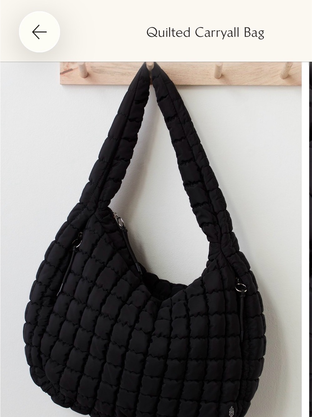 Free People Black Quilted Puffer Shoulder Bag - Picture 3 of 4